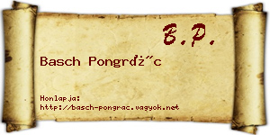 Basch Pongrác névjegykártya
